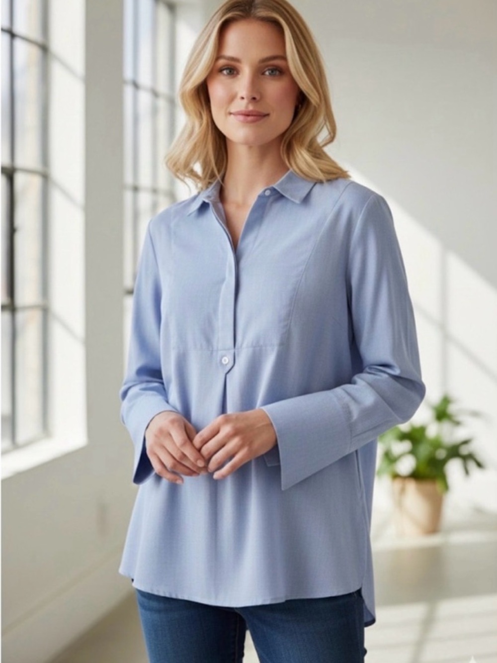 🆕 Martha Stewart Popover Cotton Shirt